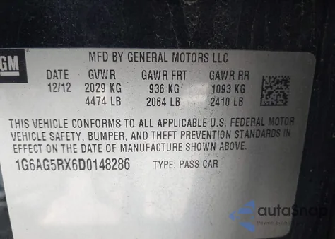 2013 Cadillac Ats Standard from USA, damaged, VIN 1G6AG5RX6D0148286